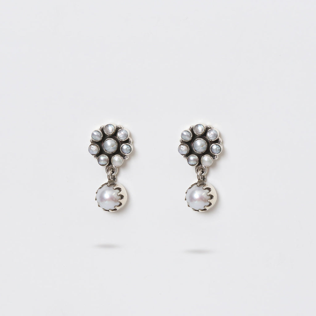 Pearl Flower Drop Earrings
