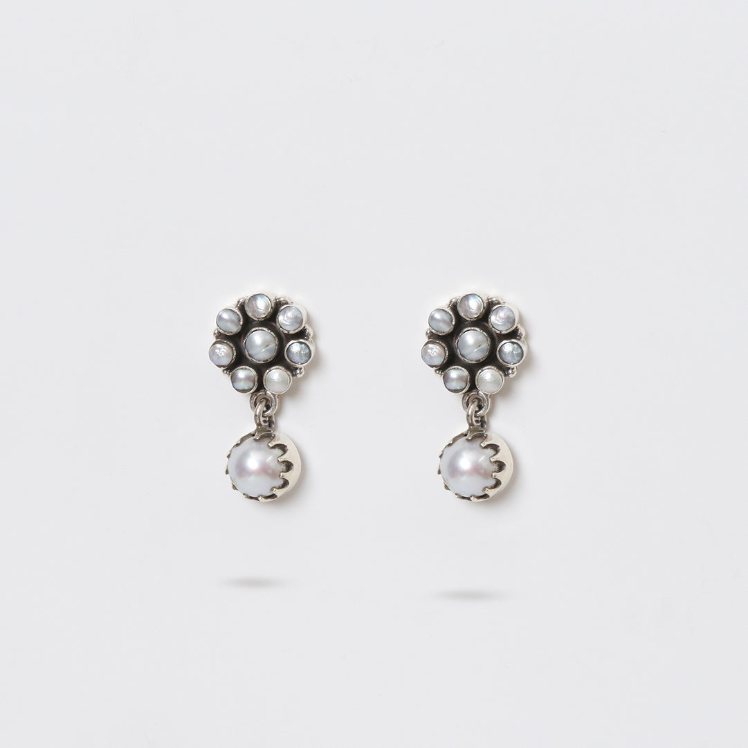 Pearl Flower Drop Earrings
