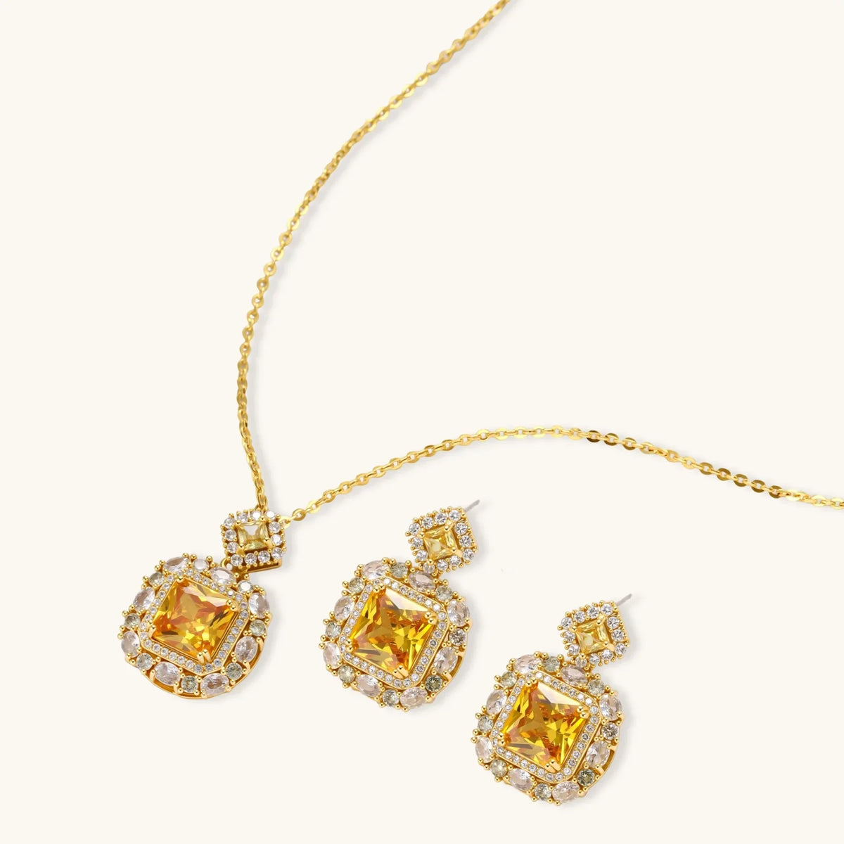 Goldenes Quadrat Luxus-Set