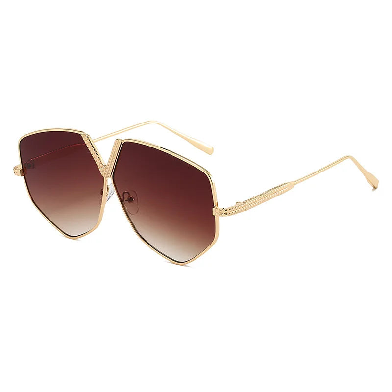 Radiant Gold Geometric Sunglasses