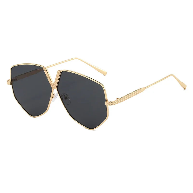 Radiant Gold Geometric Sunglasses