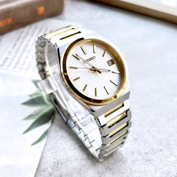 Seiko Herrenuhr mit Saphirglas – Gold, SUR558P1