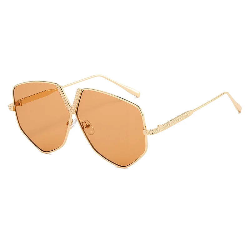 Radiant Gold Geometric Sunglasses