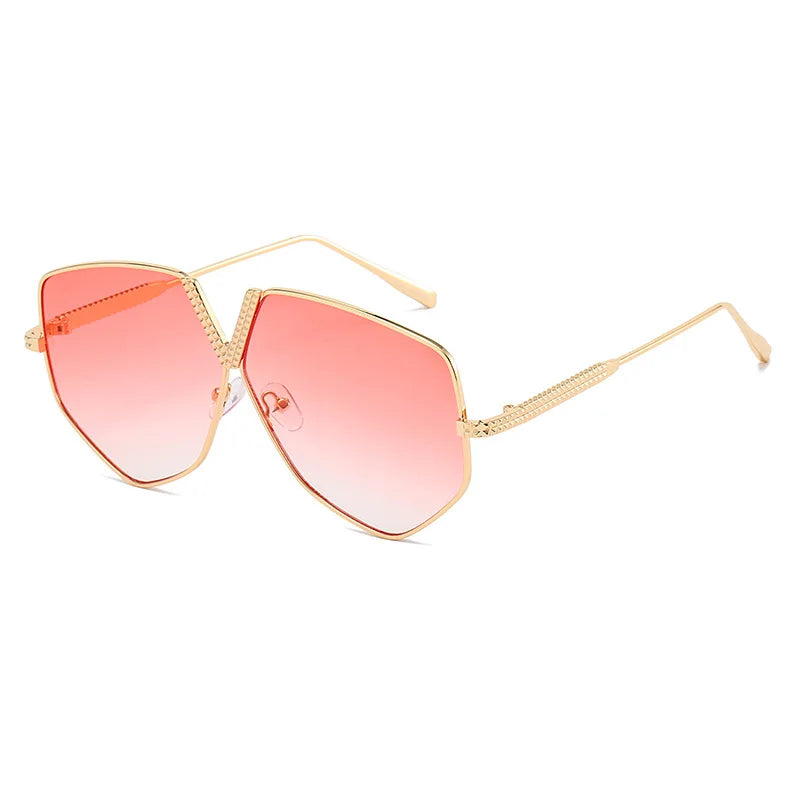 Radiant Gold Geometric Sunglasses