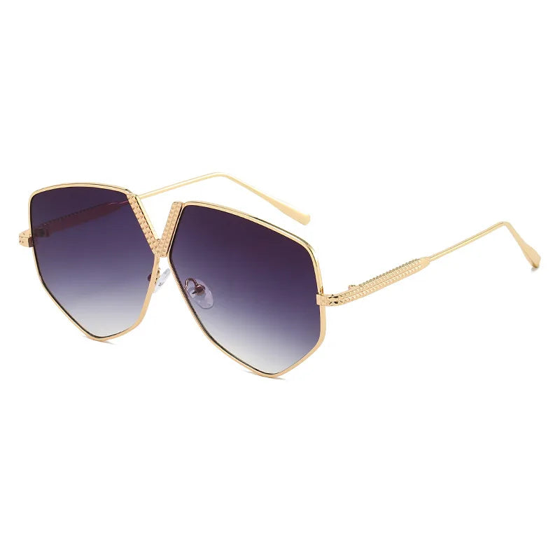 Radiant Gold Geometric Sunglasses